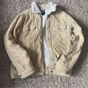 Tan Corduroy Jacket with Sherpa Collar